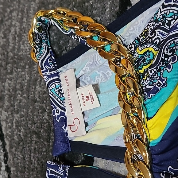 DB ESTABLISHED 1962 GOLD CHAIN HALTER DRESS - Picture 6 of 12